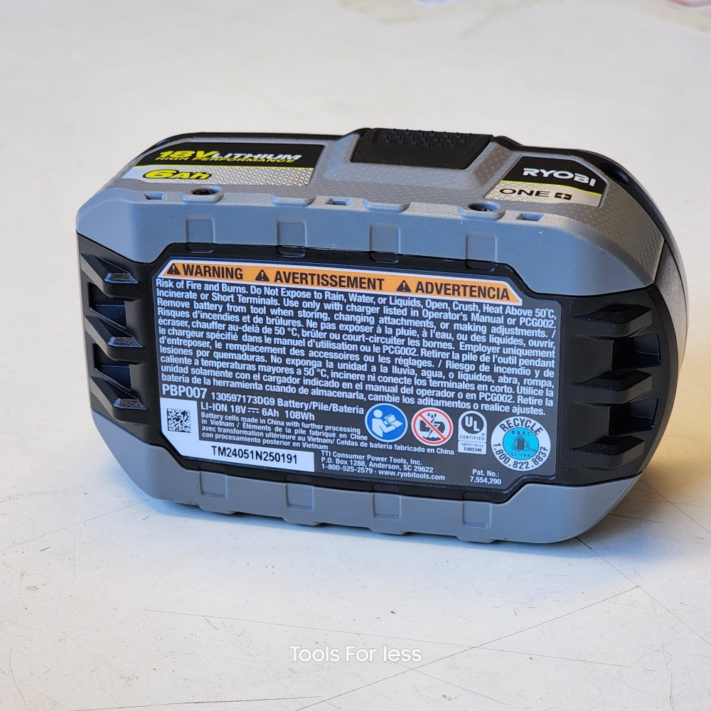 ONE + 18V 6.0 Ah Lithium-Ion High Performance ONE + 18V 6.0 Ah Lithium-Ion High Performance